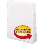 Smead Three Ring Binder Index Divider 5 Tab White