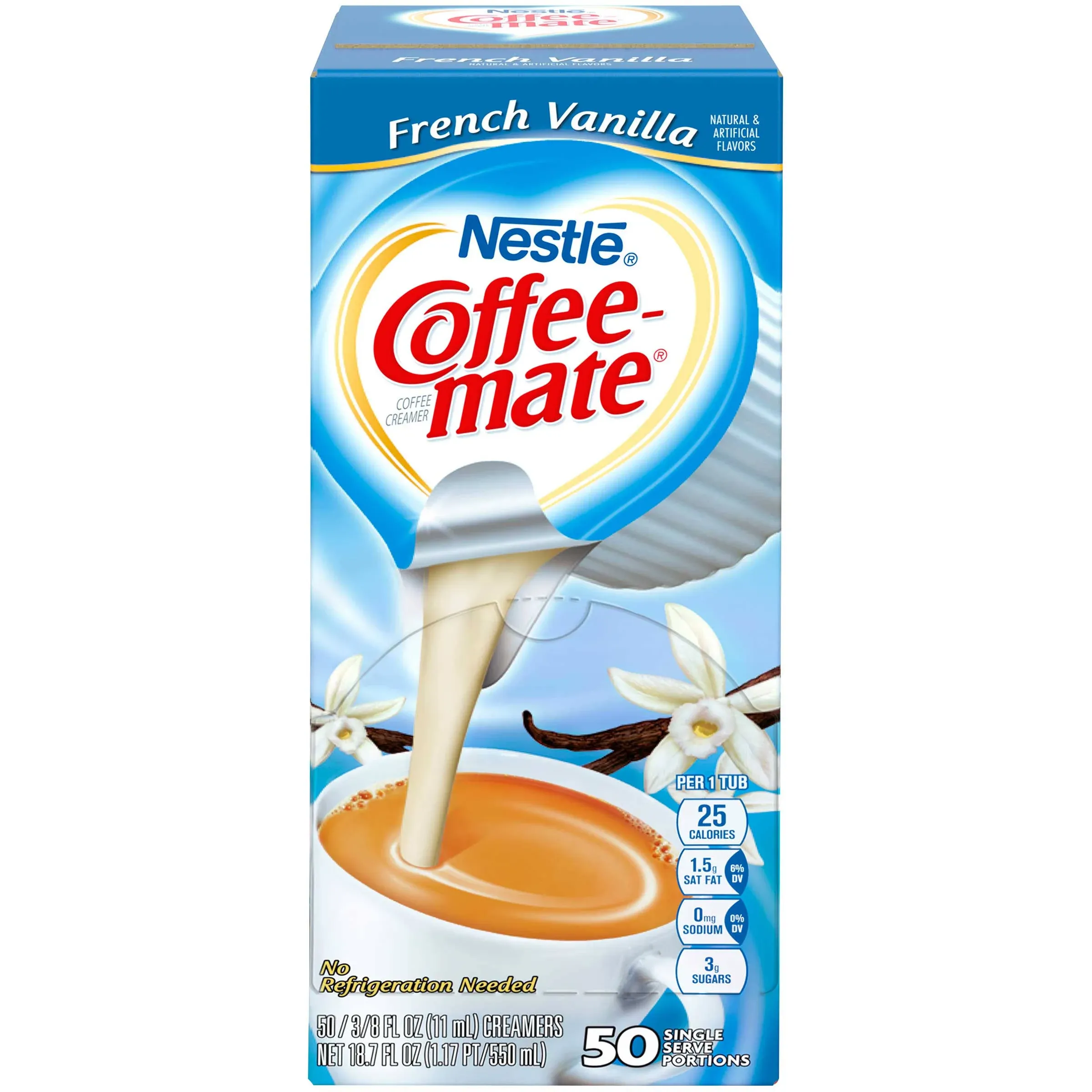 Coffee-Mate Liquid Creamer Singles - French Vanilla - 50/Box