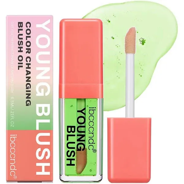 Color Changing Blush Oil - Liquid Blush for Cheeks, Dewy & Natural Flush Finish,Temperature Color Changing, Waterproof Blusher for Cheeks, Lightweight and Long-Wearing, Reacts to Your Skin's pH (Green 01)