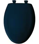 Elongated Plastic Navy Toilet Seat with Slow Close and Easy Removal