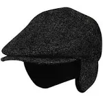 100% Wool Herringbone Winter Ivy Cabbie Hat w/Fleece Earflaps – Driving Hat