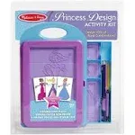 Melissa & Doug Princess Design Activity Kit w/ 9 Double Sided Textured Fashion Plates + Free Scratch Art Mini-Pad Bundle [49092]