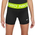 Nike Girls Pro 3" Shorts - White/Black Size M