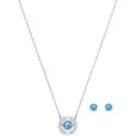 Swarovski Sparkling Dance Round Set Blue Rhodium Plated