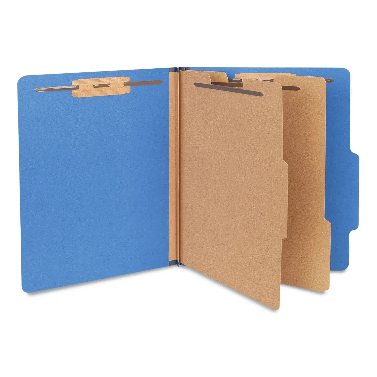 Universal Six-Section Pressboard Classification Folders, 2 Dividers, Letter size ...