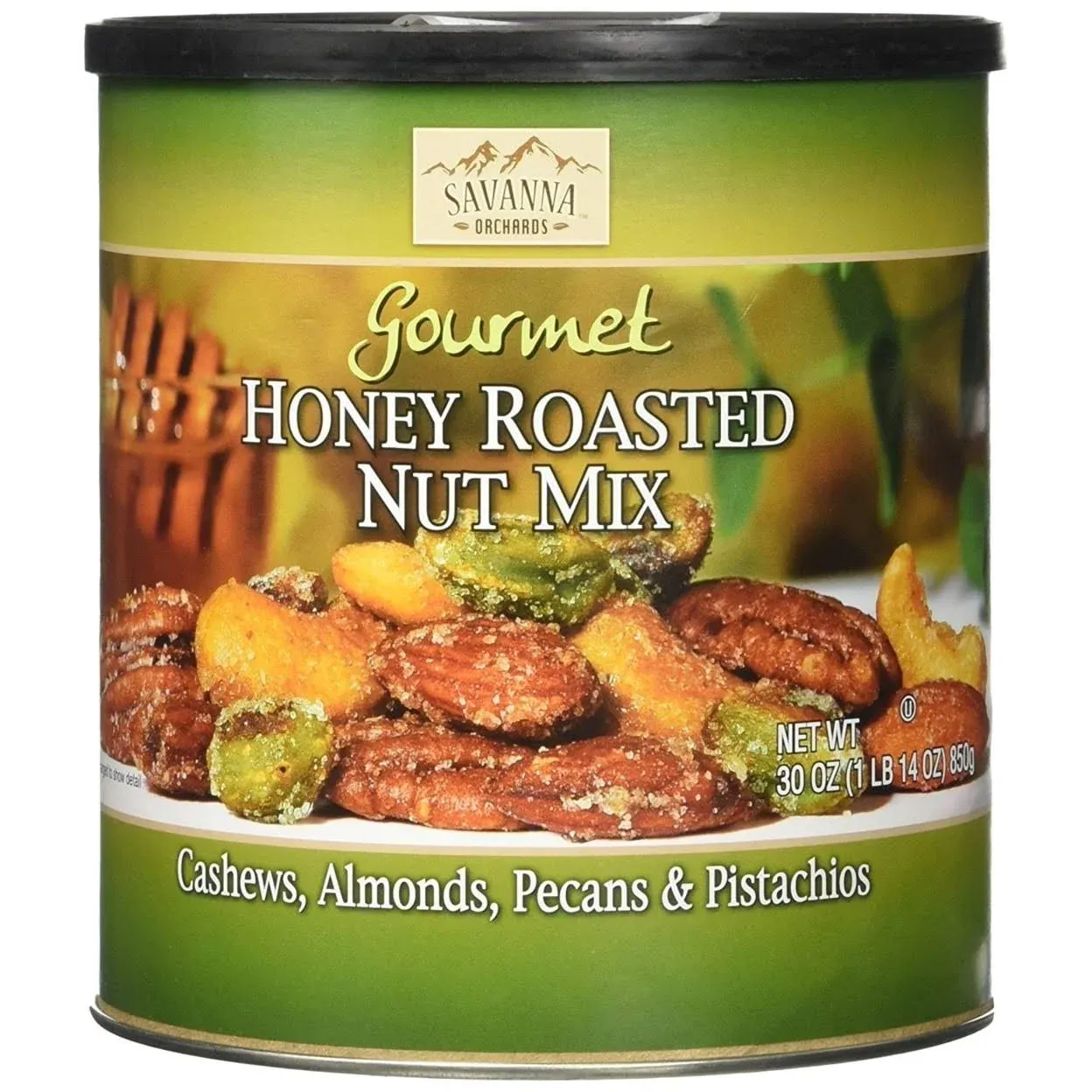 Savanna Orchards Gourmet Honey Roasted Nut Mix - Cashews, Almonds, Pecans and Pistachios Economy 2 Pack s#BVBr(30 oz Each)