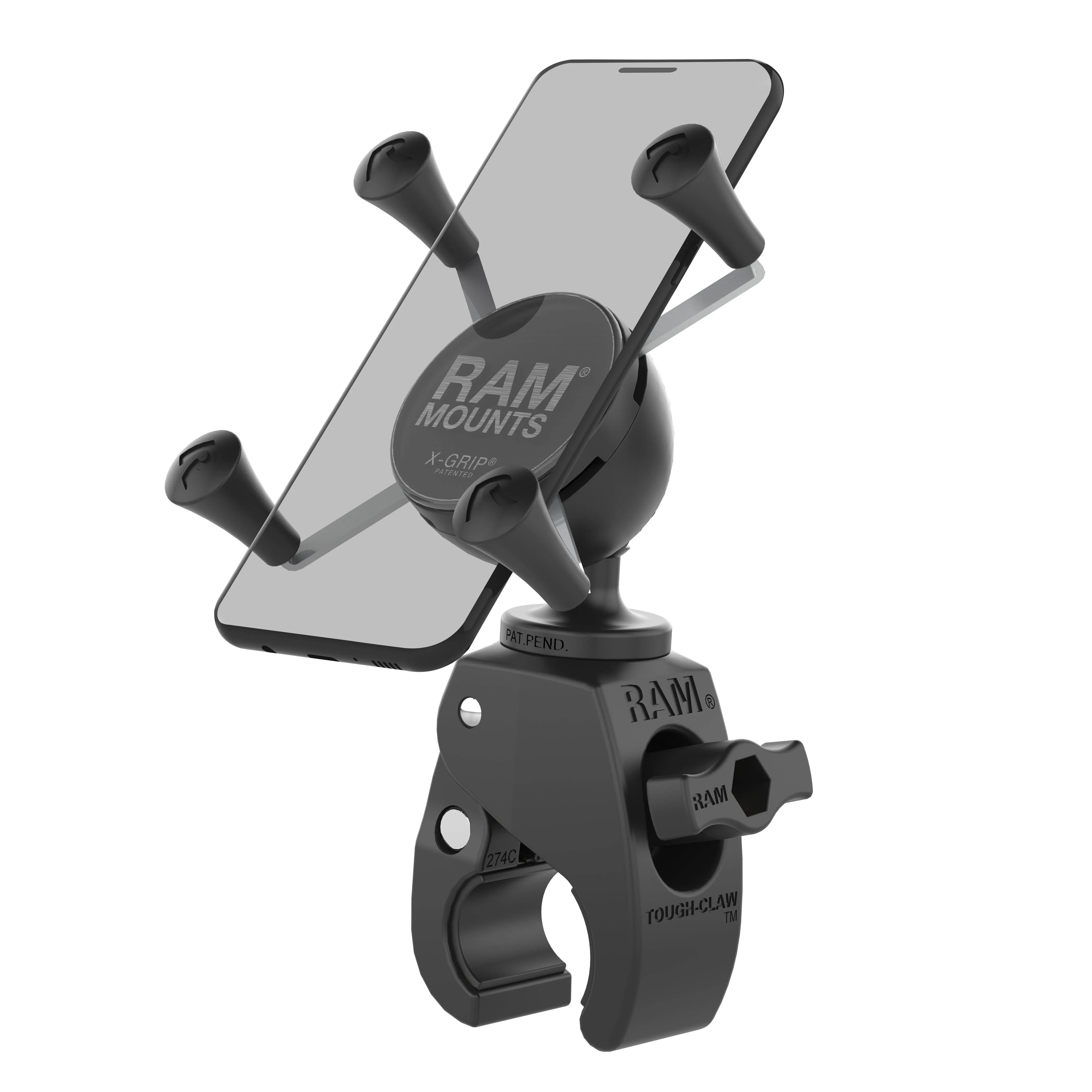 RAM Mount Tough-Claw Mount w/Universal X-Grip Phone Holder [RAM-HOL-UN7-400U]