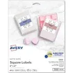 Avery Matte White Square Labels (2&#034; x 2&#034;) *300 labels*