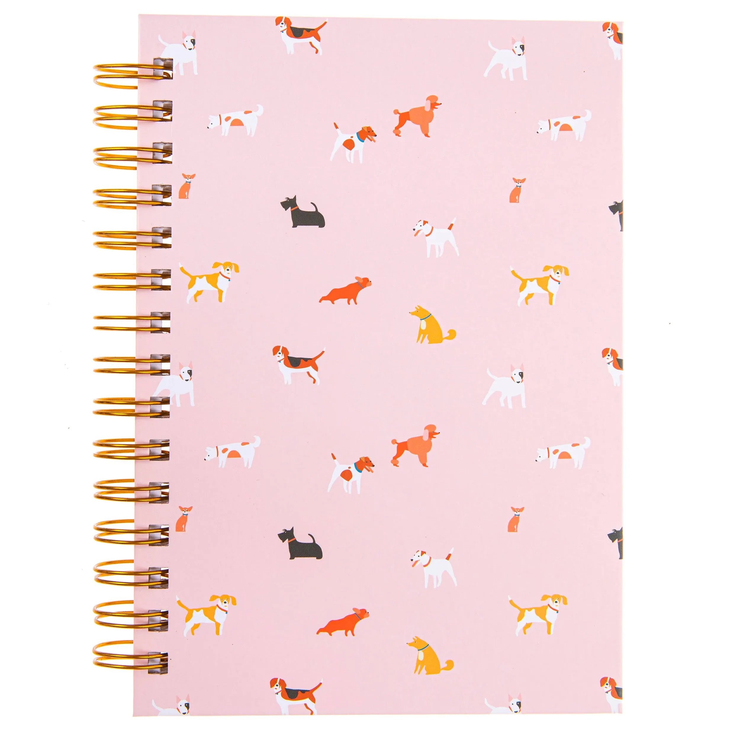 Graphique Hardbound Journal, Dog Pattern Design – 160 Ruled Pages, Dogs with Pink Background on the Cover, 6.25" x 8.25" x 1" – Perfect for Taking Notes, Lists and More