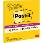 Post-it Super Sticky Notes, Big Note, Bright Yellow, 30 Sheet/Pad (MMMBN11)