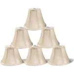 Urbanest Chandelier Lamp Shades, Set of 6, Soft Bell 3"x 6"x 5" Cream, Clip on