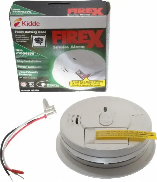 Kidde Ionization Smoke Alarm, Interconnecting, 120V with Battery Backup