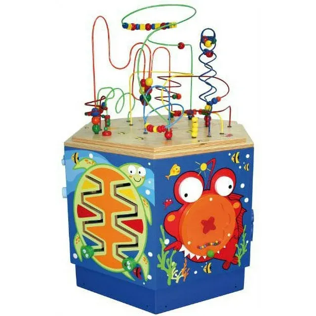 Hape Coral Reef Wooden Activity Center Table L: 25.7, W: 29.7, H: 35 inch