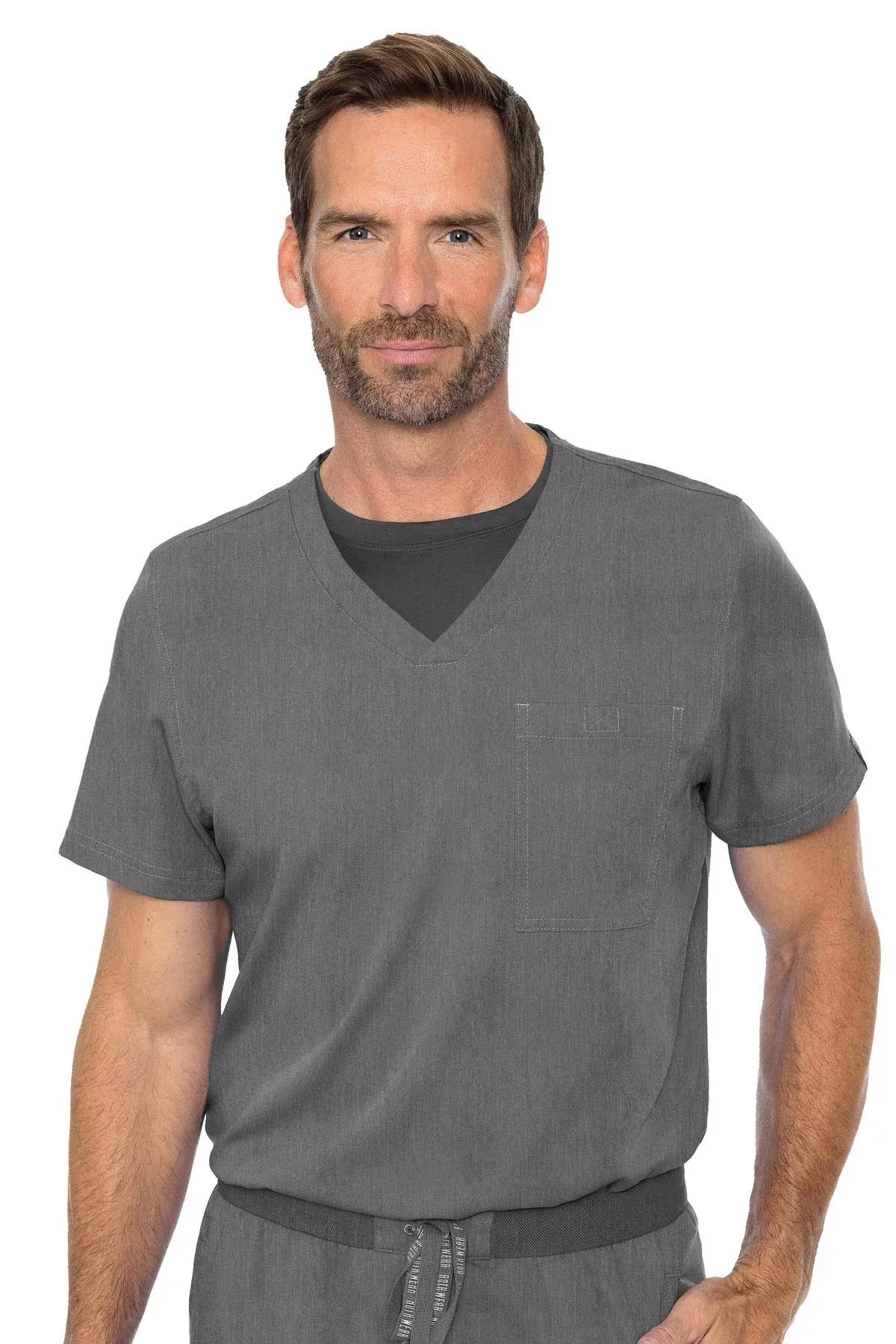 Med Couture Men's Scrub Top Cadence 2-Way Stretch Technology with Ultra Soft Fabric & One Chest Pocket - MC7478