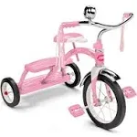 Radio Flyer 33PZ Kids Classic Style Dual Deck Tricycle with Handlebar Bell, Pink