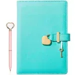 A5 Heart Shaped Lock DiaryRefillabl<wbr/>e NotebookPU Leather Journal Travel Diary ...