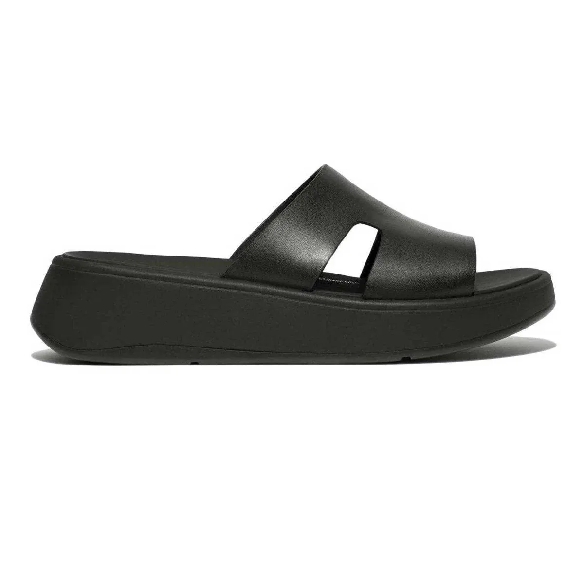 Fitflop Women's Raw-Edge Leather Flatform H-Bar Slides