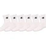 Champion Big Boys 6-Pk. Logo Crew Socks - White - 7-9