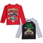 Monster Jam Big Boys 2 Pack Long Sleeve Graphic T-shirts Multicolored 10-12