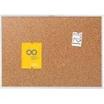 Quartet Classic Series Bulletin Board - 36" Height x 60" Width - Brown Natural Cork Surface - Heavy-gauge, Self-healing, Heavy Duty - Silver Aluminum Frame - 1 Each