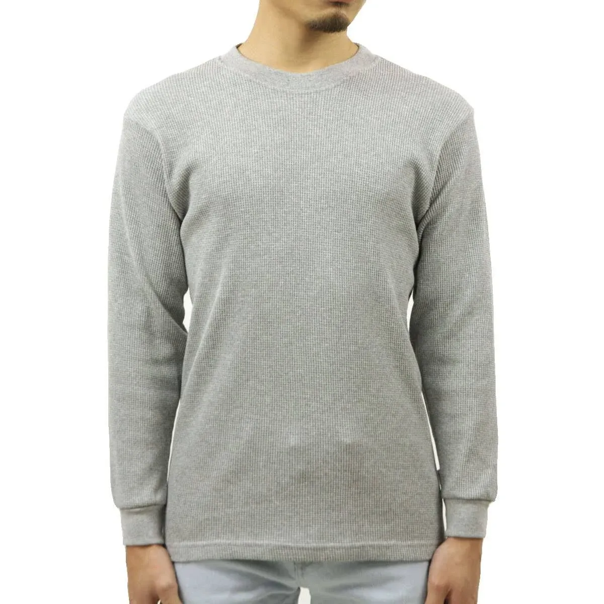 Pro Club Men's Heavyweight Cotton Long Sleeve Thermal Top, Medium, Heather Gray