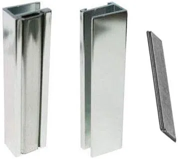 GordonGlass Bright Chrome Shower Door U-Channel with Metal Strike and Magnet - Set