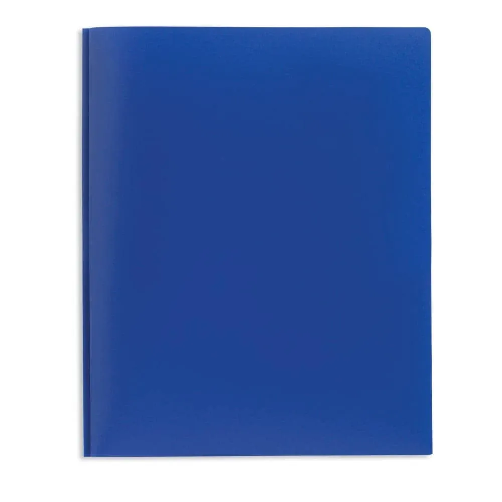 Office Depot Brand 2-Pocket School-Grade Poly Folder with Prongs, Letter size, Blue