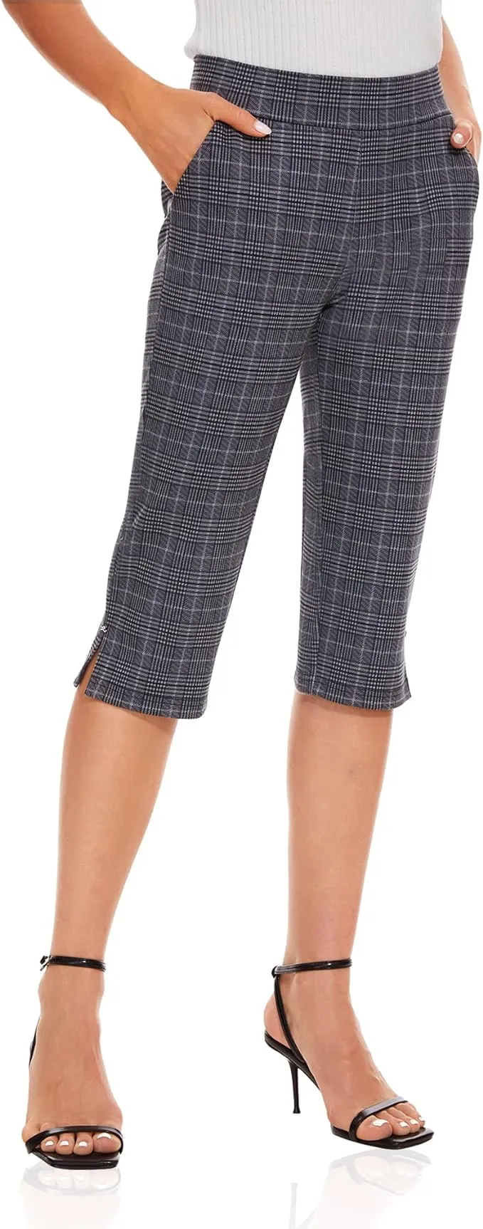 Ginasy Capri Pants for Women Business Casual Summer Dressy Pull On Stretch High