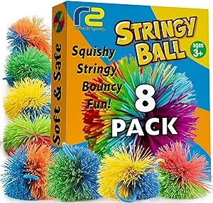 Refresh Sports Stringy Balls for Kids (8 Pack)