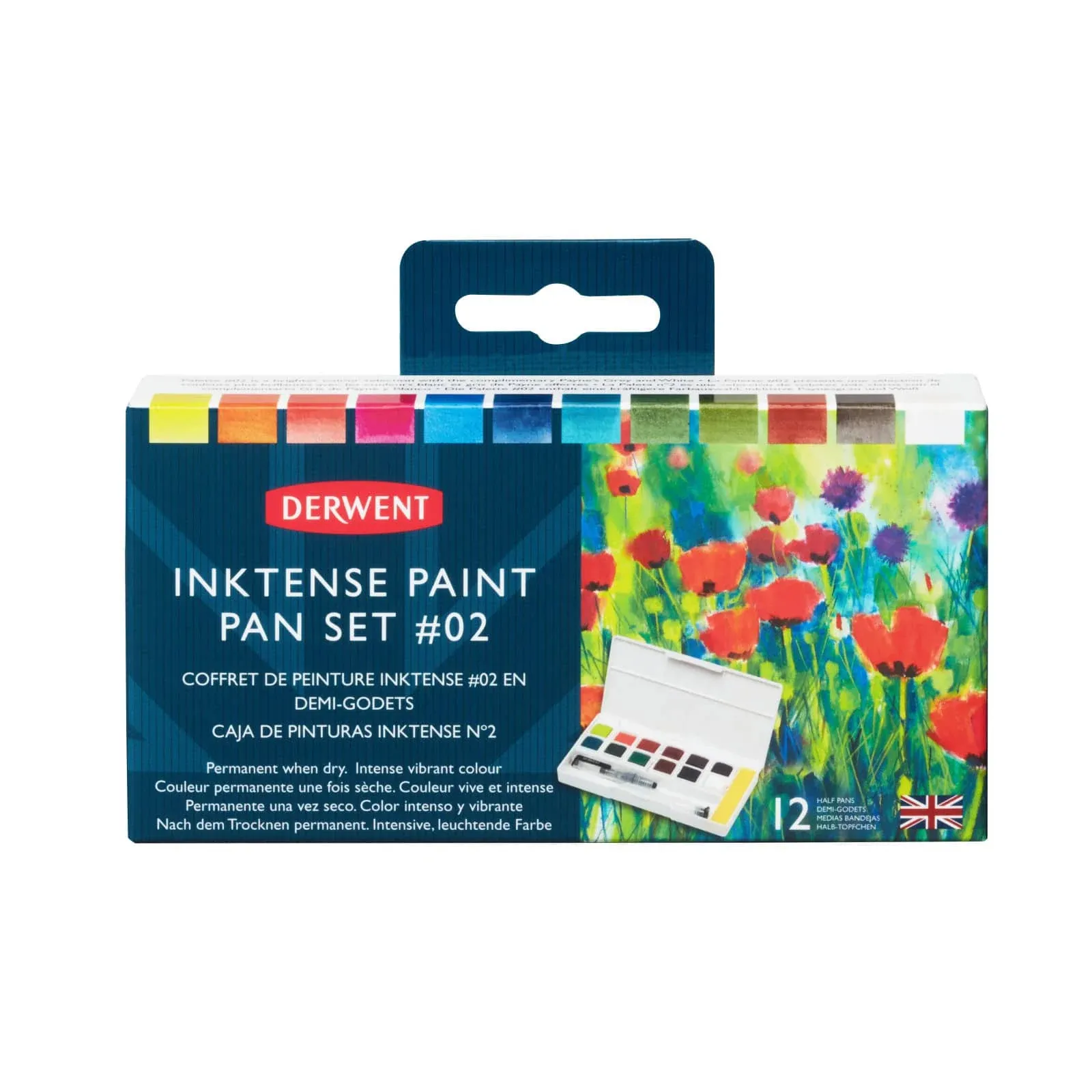 Derwent Inktense Paint Pans - Palette Set of 12