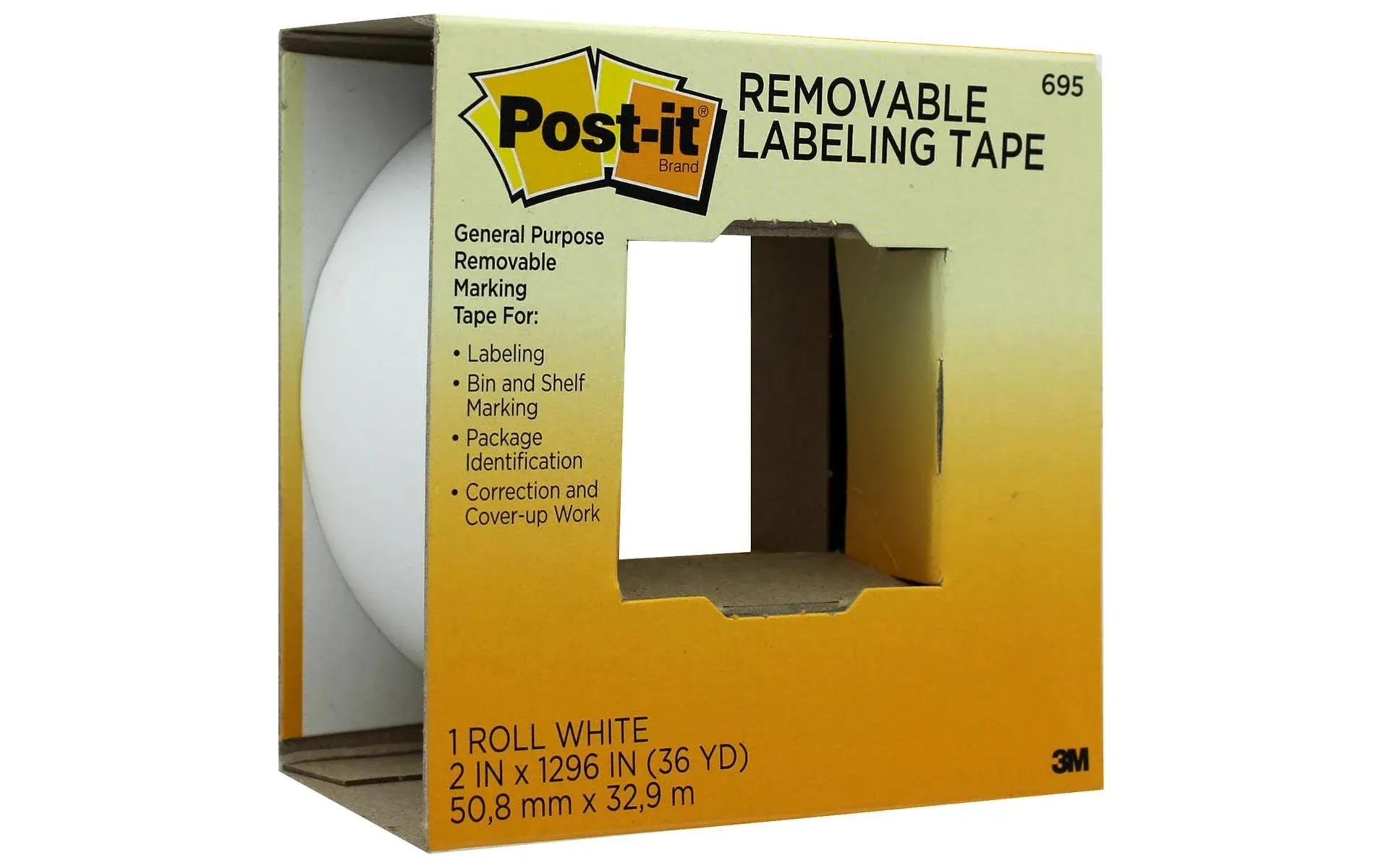 3M&amp;trade; Post-it Labeling Tape 695, 2&quot; x 36 yds, White 06951