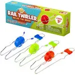 Retro Magic Rail Twirler - 3 Pack - Light Up Magnetic Stocking Stuffers For Kids - Sensory Toy With Spinning Wheel and Flashing LEDs | Rail Twister Vintage Fidget Toy for Adults & Children | 3 Colors