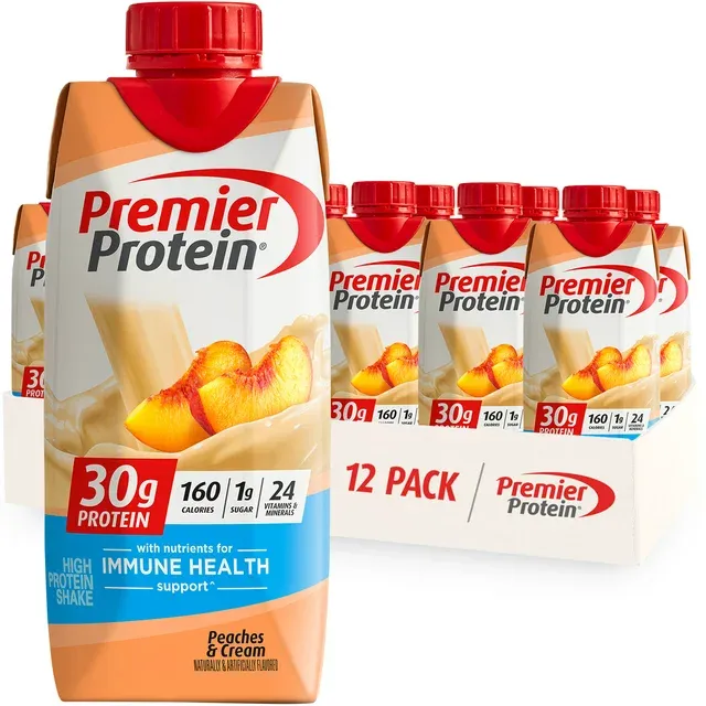 Shake, Peaches &amp; Cream, 30g Protein, 11.5 fl oz, 12 ct