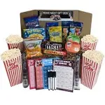 Movie Night Basket Gift Set Popcorn Candy Snacks Bingo and More 33 Items Movie Night Gift Box Gift Basket for Date Nig