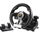 PC Racing Wheel,PXN V3II 180 Degree Universal USB Car Sim Race Steering Wheel with Pedals for PS3,PS4,Xbox One,Xbox Series X/S,Switch (Orange)