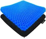 Helishy Gel Seat Cushion - 1.65inch Double Thick Egg Seat Cushion with Non-Slip Cover - Coccyx Cushion for Back & Sciatica Pain - Office