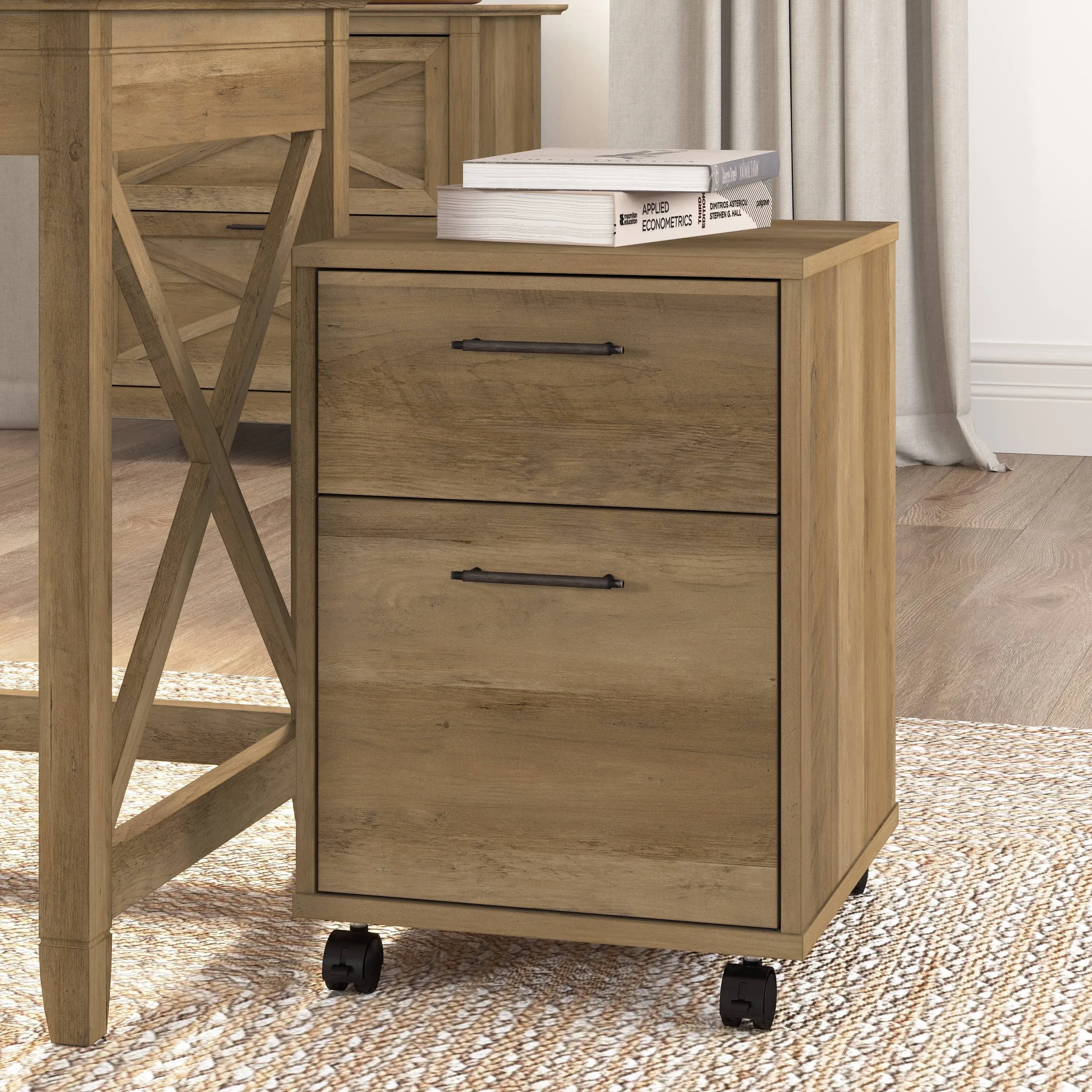 Key West 2 Drawer Mobile File Cabinet in Reclaimed Pine - Engineered Wood