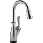 Delta Faucet Leland Touch Bar Faucet Brushed Nickel, Single Hole Wet Bar Faucets with Pull Down Sprayer, Prep Sink Faucet, Delta Touch2O Technology, SpotShield Stainless 9678T-SP-DSTDelta Faucet Leland Touch Bar Faucet Brushed Nickel, Singl…