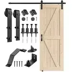 SMARTSTANDARD 30in x 84in Sliding Barn Door with 5ft Barn Door Hardware Kit &amp;...