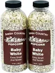 Amish Country Popcorn 2-14 oz Bottles Baby White Popcorn Kernels Old Fashioned, Non-GMO and Gluten Free 2-14 oz Bottles