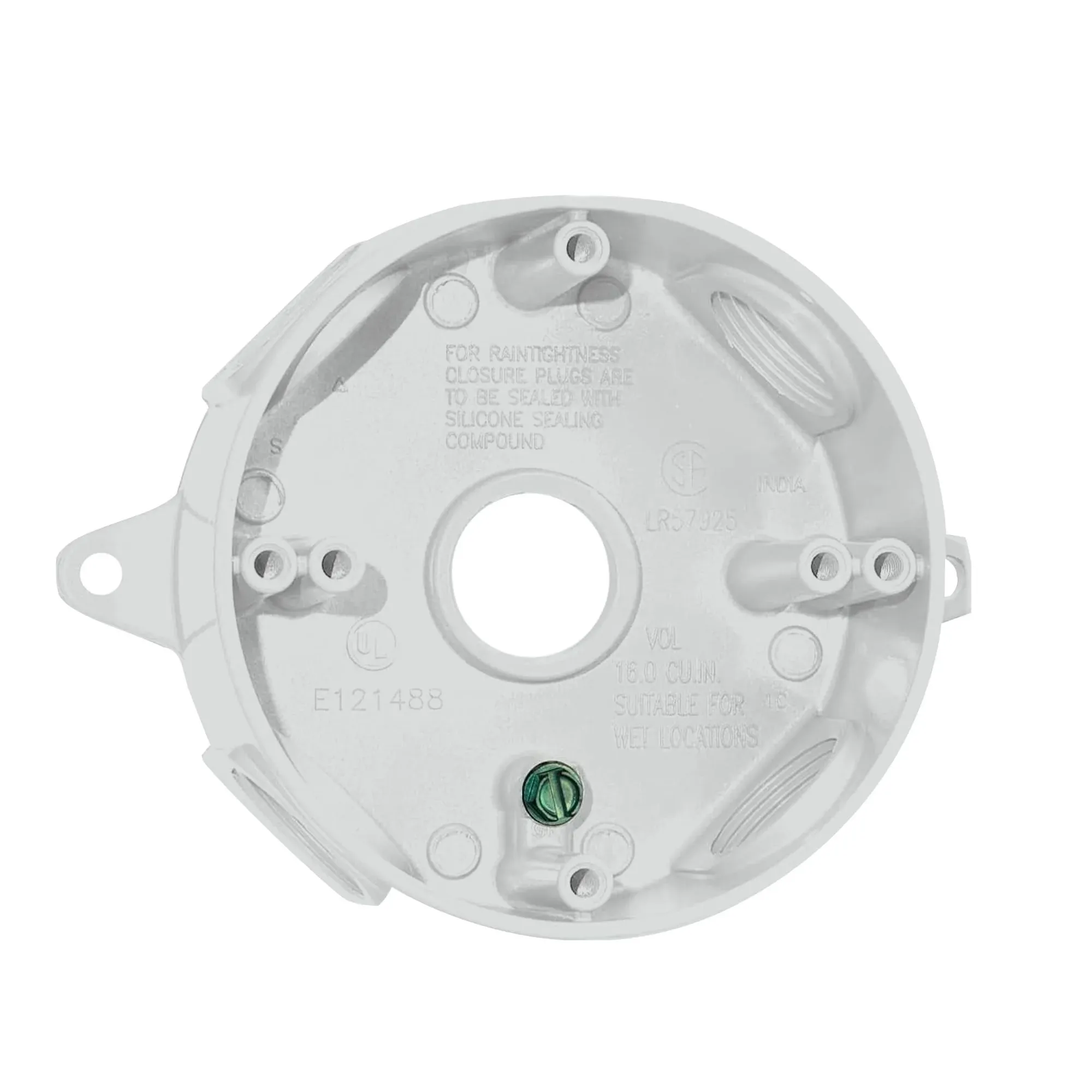 Sigma Engineered Solutions, White Sigma Electric 143854WH 1/2-Inch 5 Hole Round Box