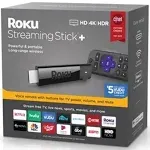 Roku - Streaming Stick+ 4K Streaming Device with Roku Voice Remote and TV Controls - Black