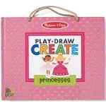 Melissa & Doug LCI31322 Natural Play Draw Create Reusable Drawing & Magnet Kit Princesses - Multi Color