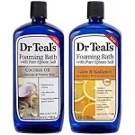 Dr. Teal's Foaming Bath Variety Gift Set (2 Pack, 34oz Ea) - Nourish & Protect Coconut Oil, Glow & Radiance Vitamin C & Citrus