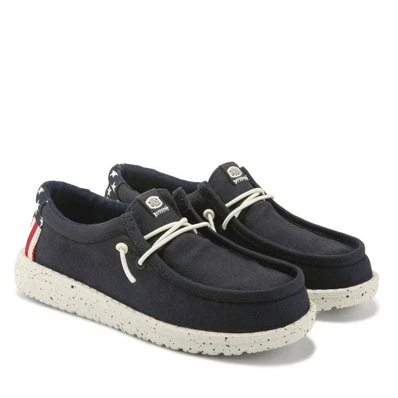 HEYDUDE Boys' Wally Americana Slip-On Sneakers