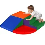 Best Choice Products 4-Piece Kids Climb & Crawl Soft Foam Block Playset Structures for Child Development - Multicolor