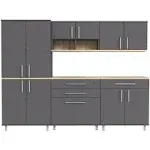 Inval Kratos 5 Piece Engineered Wood Garage Storage System in Dark Gray