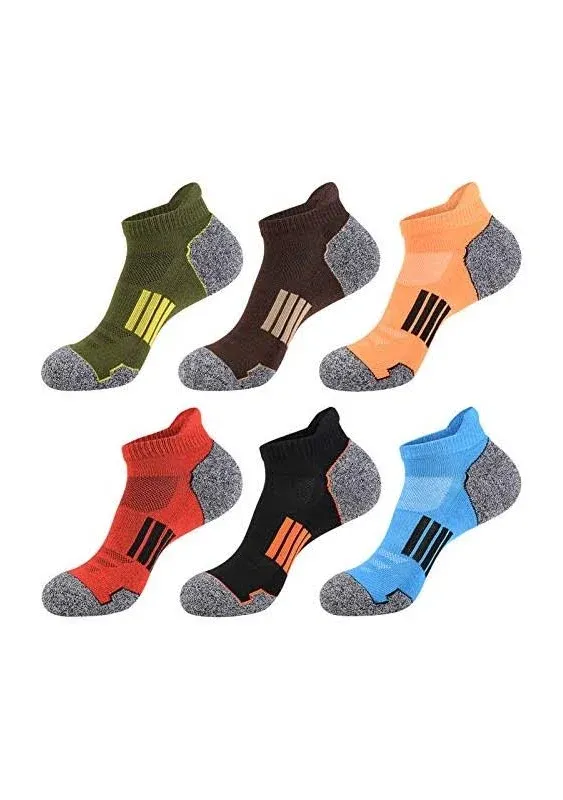 JOYNÉE Mens Ankle Athletic Low Cut Socks Running Sports Cushioned Sock for Men 6 Pack