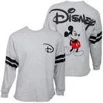 Disney Jersey Women's Mickey  Mouse Long Sleeve, Gray