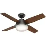 Hunter Fan Dempsey Low Profile Indoor Ceiling Fan with LED Light and Remote C...